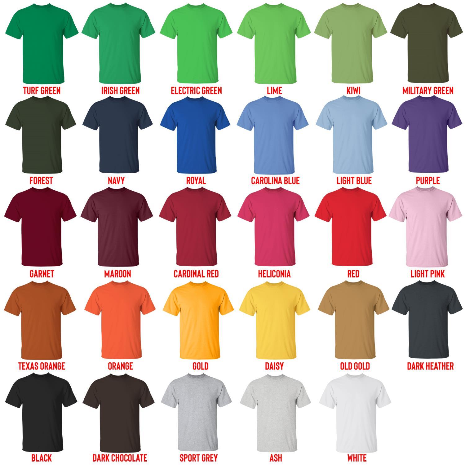 t shirt color chart - John Wick Merch