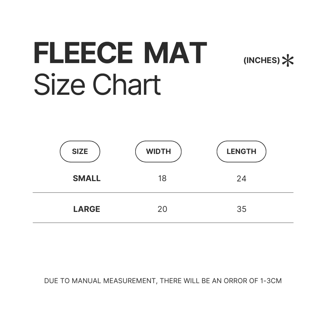 Fleece Mat Size Chart - John Wick Merch