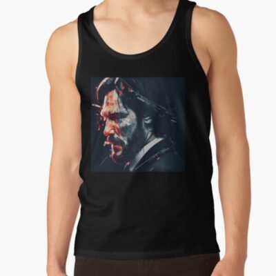 John Wick Abstract Art With Gun Tank Top
