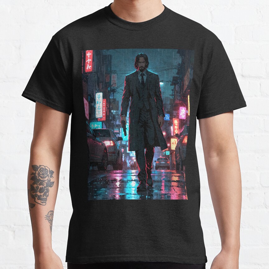 John Wick Anime Style Fan Art T-Shirt - Image 2