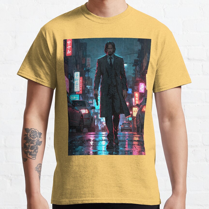 John Wick Anime Style Fan Art T-Shirt - Image 3