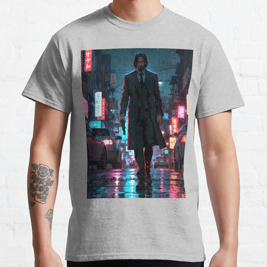 John Wick Anime Style Fan Art T-Shirt - Image 4