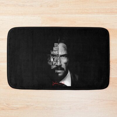 Black And White John Wick Quote Bath Mat