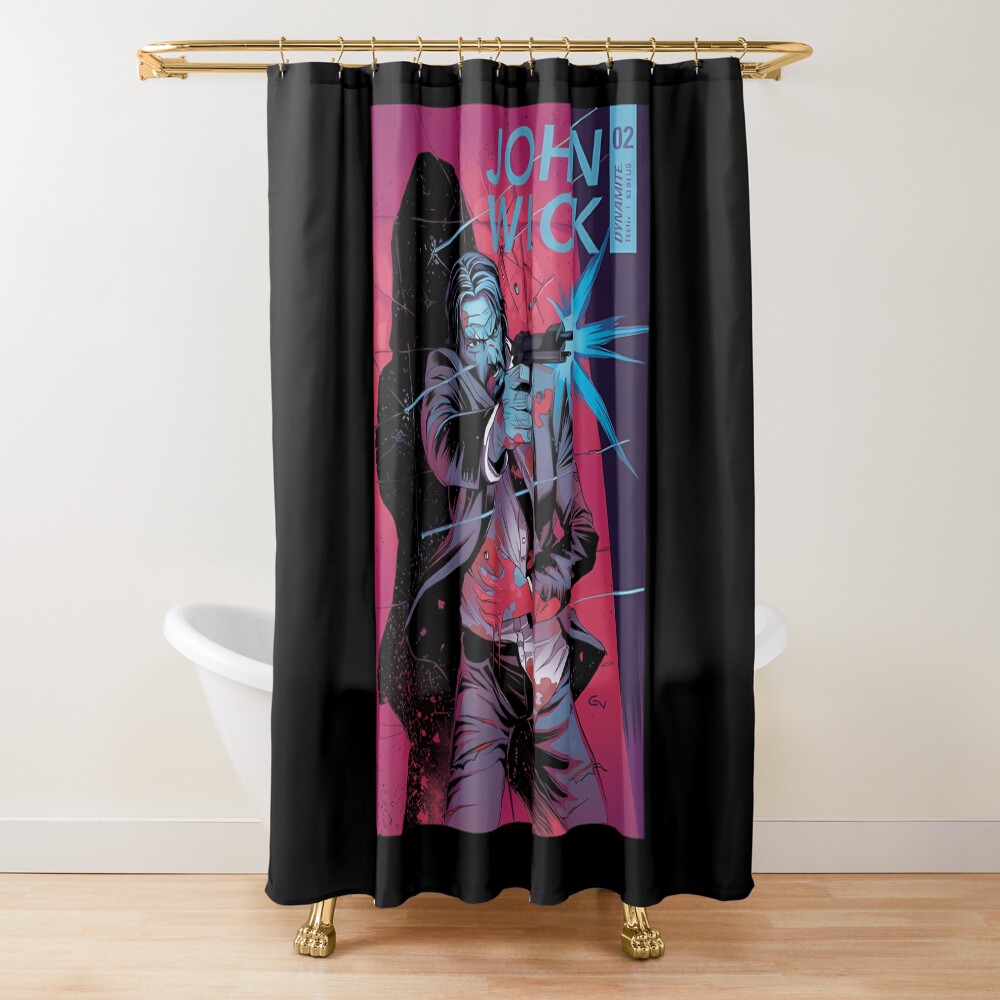 John Wick Minimal Shower Curtain